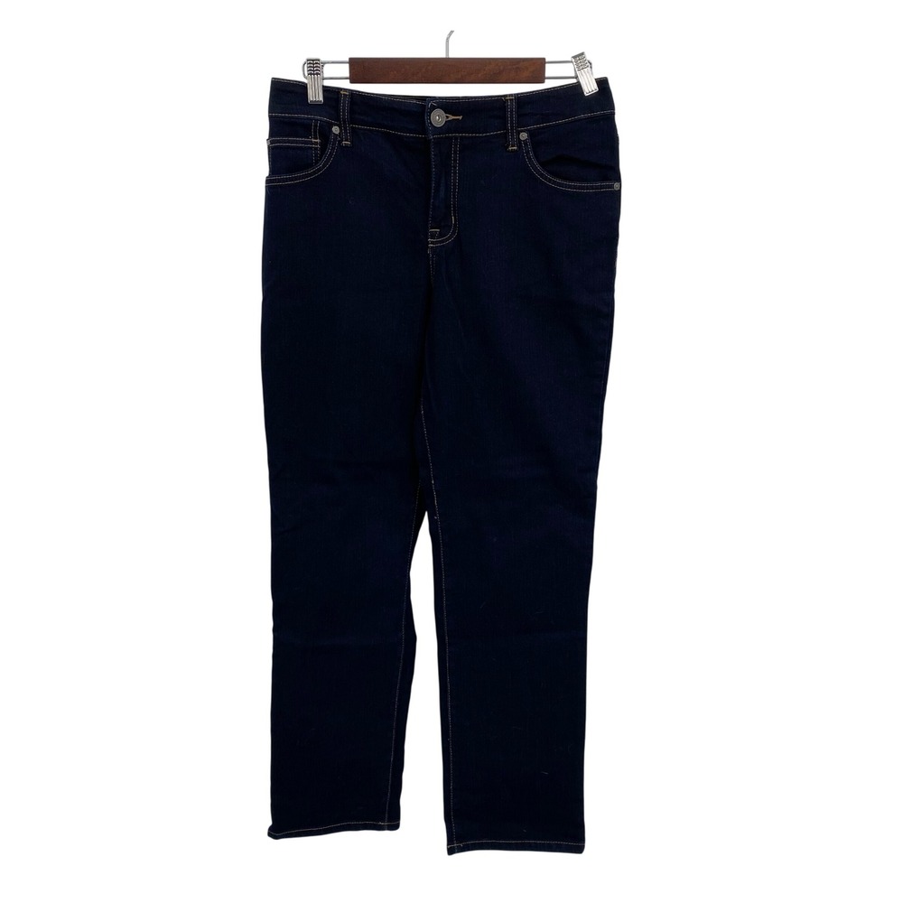 Bandolino Mandie Womens Size 8 Jeans Dark Wash Straight‎ Leg Cotton Blend